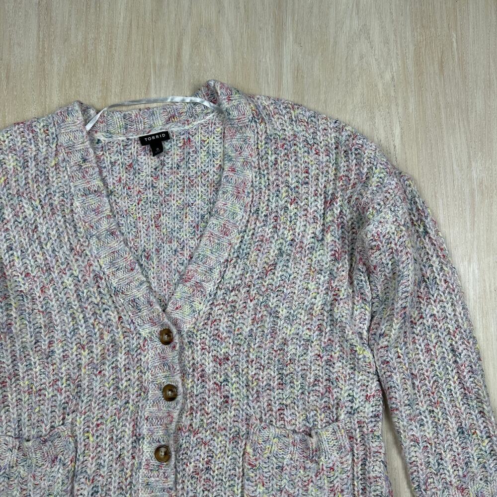 Torrid Multicolored Button Front Long Sleeve Chun… - image 2